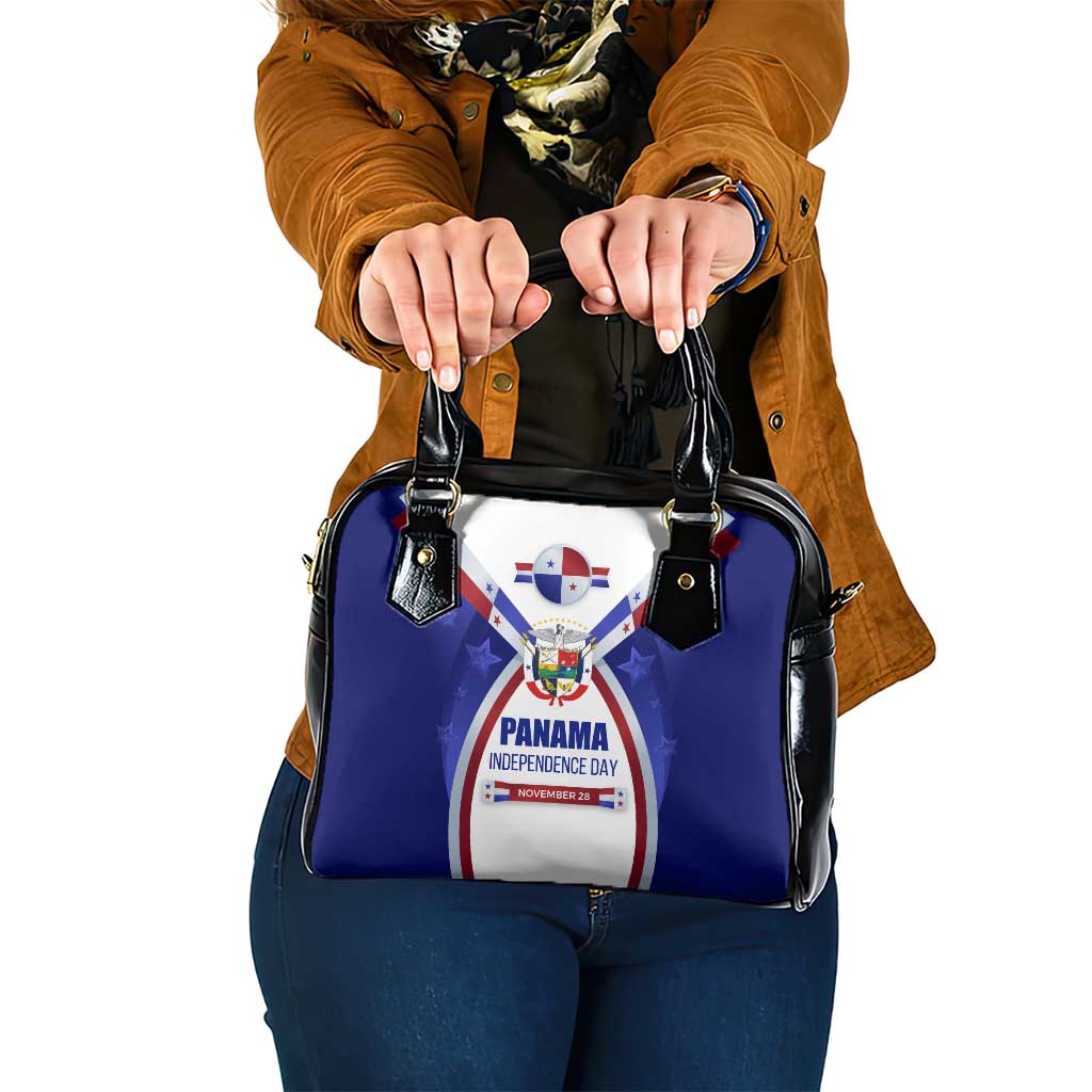 Panama Independence Day Shoulder Handbag with National Coat of Arms and Red Blue Star Design - Wonder Print Shop
