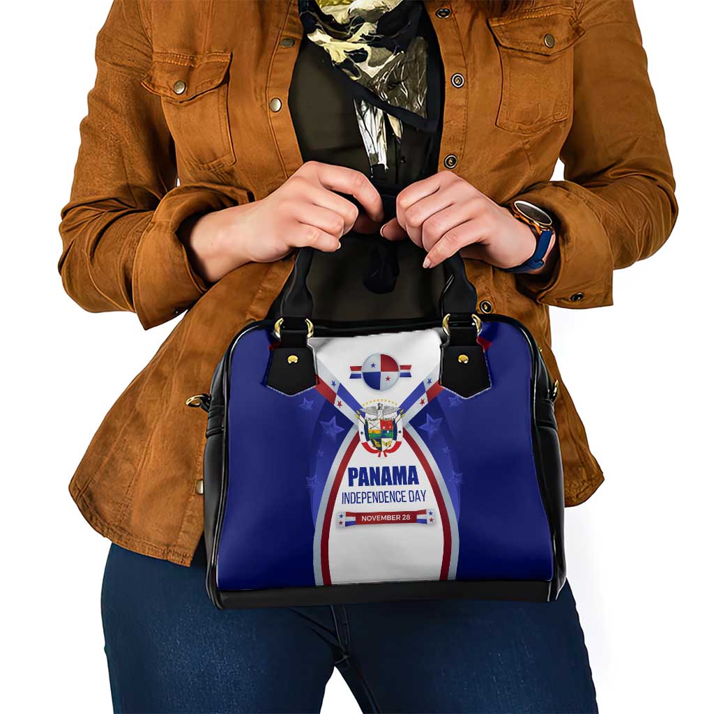 Panama Independence Day Shoulder Handbag with National Coat of Arms and Red Blue Star Design - Wonder Print Shop