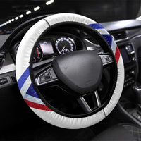 Panama Independence Day Steering Wheel Cover with National Coat of Arms and Red Blue Star Design - Wonder Print Shop