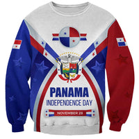 Panama Independence Day Sweatshirt with National Coat of Arms and Red Blue Star Design - Wonder Print Shop