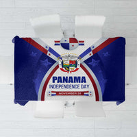 Panama Independence Day Tablecloth with National Coat of Arms and Red Blue Star Design - Wonder Print Shop