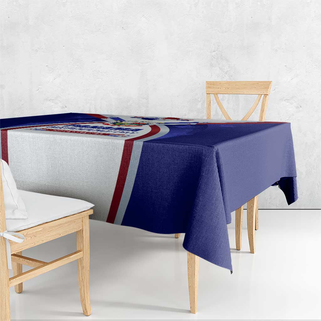 Panama Independence Day Tablecloth with National Coat of Arms and Red Blue Star Design - Wonder Print Shop