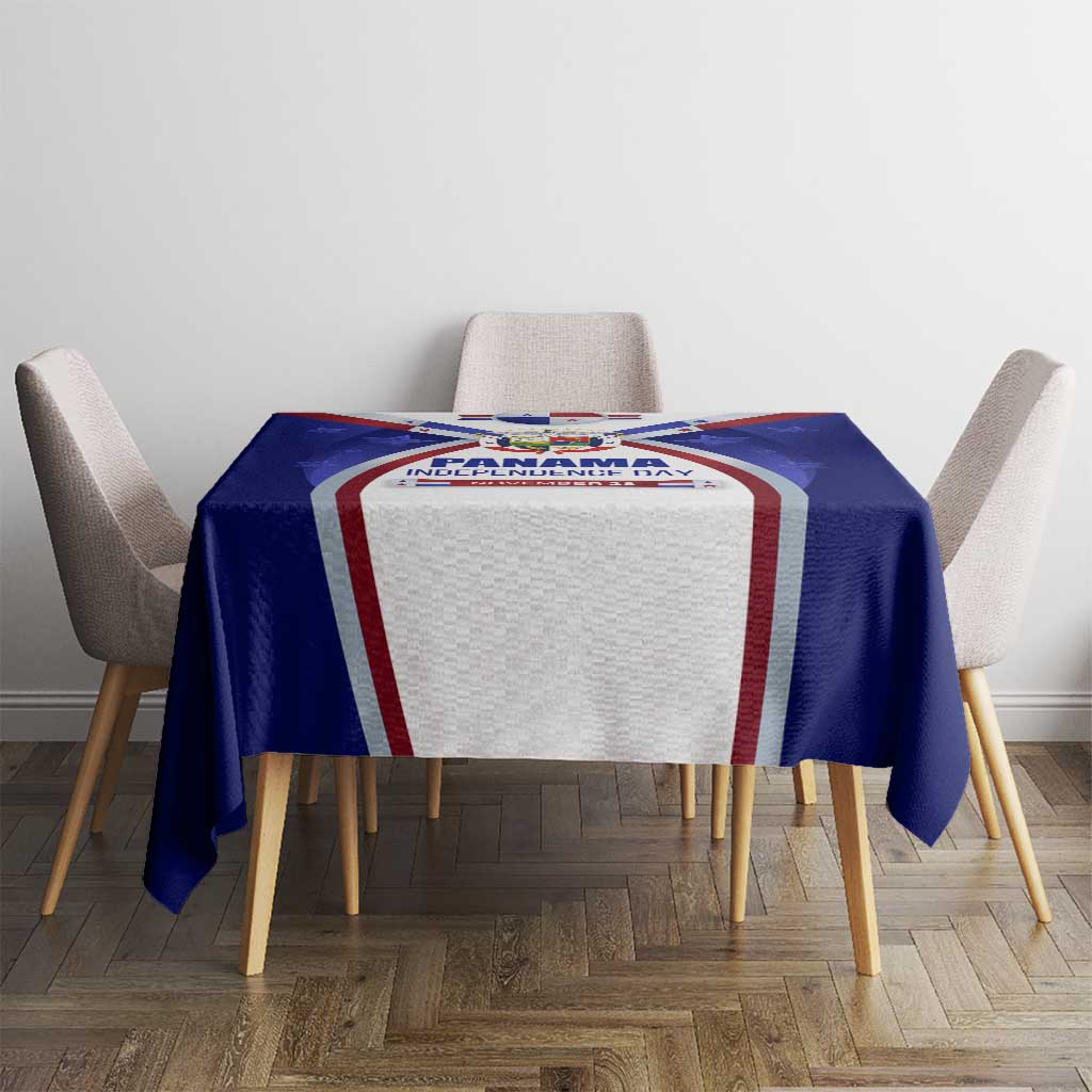 Panama Independence Day Tablecloth with National Coat of Arms and Red Blue Star Design - Wonder Print Shop