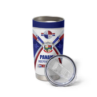 Panama Independence Day Tumbler Cup with National Coat of Arms and Red Blue Star Design - Wonder Print Shop