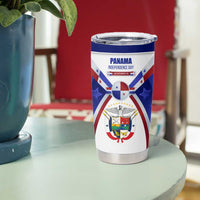 Panama Independence Day Tumbler Cup with National Coat of Arms and Red Blue Star Design - Wonder Print Shop