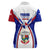 Panama Independence Day Women Polo Shirt with National Coat of Arms and Red Blue Star Design - Wonder Print Shop