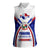 Panama Independence Day Women Sleeveless Polo Shirt with National Coat of Arms and Red Blue Star Design - Wonder Print Shop