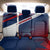 Panama Diagonal Stripe Design Back Car Seat Cover with Bold Red Blue Star and Flag Accents - Wonder Print Shop