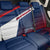 Panama Diagonal Stripe Design Back Car Seat Cover with Bold Red Blue Star and Flag Accents - Wonder Print Shop