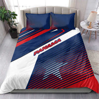 Panama Diagonal Stripe Design Bedding Set with Bold Red Blue Star and Flag Accents - Wonder Print Shop