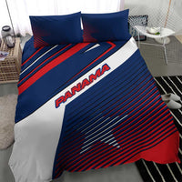 Panama Diagonal Stripe Design Bedding Set with Bold Red Blue Star and Flag Accents - Wonder Print Shop
