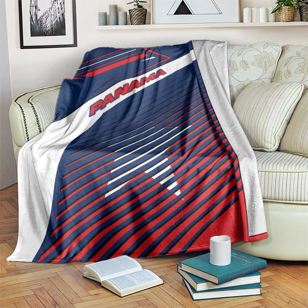 Panama Diagonal Stripe Design Blanket with Bold Red Blue Star and Flag Accents - Wonder Print Shop