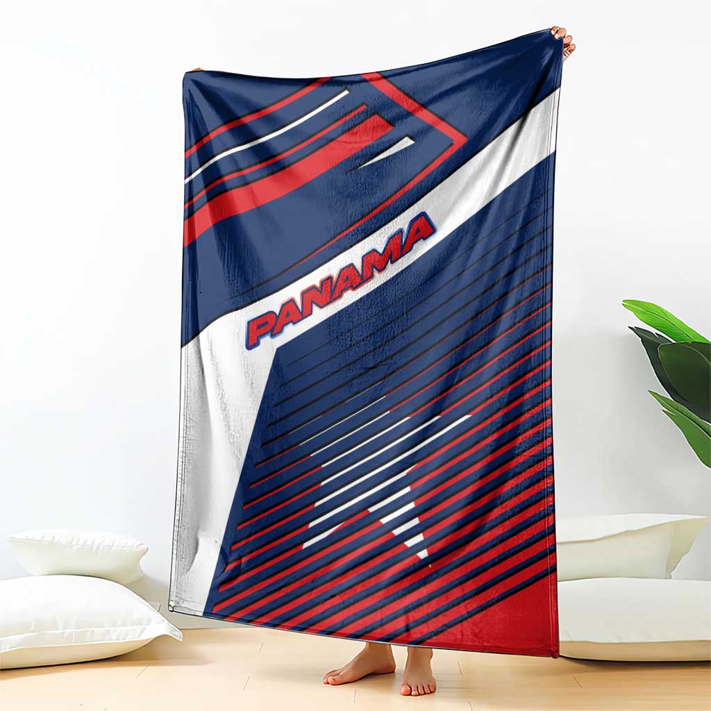 Panama Diagonal Stripe Design Blanket with Bold Red Blue Star and Flag Accents - Wonder Print Shop