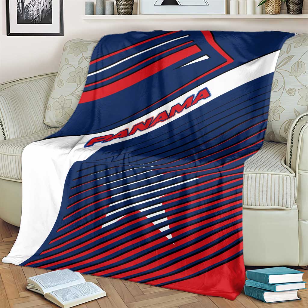 Panama Diagonal Stripe Design Blanket with Bold Red Blue Star and Flag Accents - Wonder Print Shop