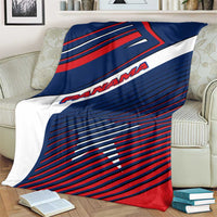 Panama Diagonal Stripe Design Blanket with Bold Red Blue Star and Flag Accents - Wonder Print Shop
