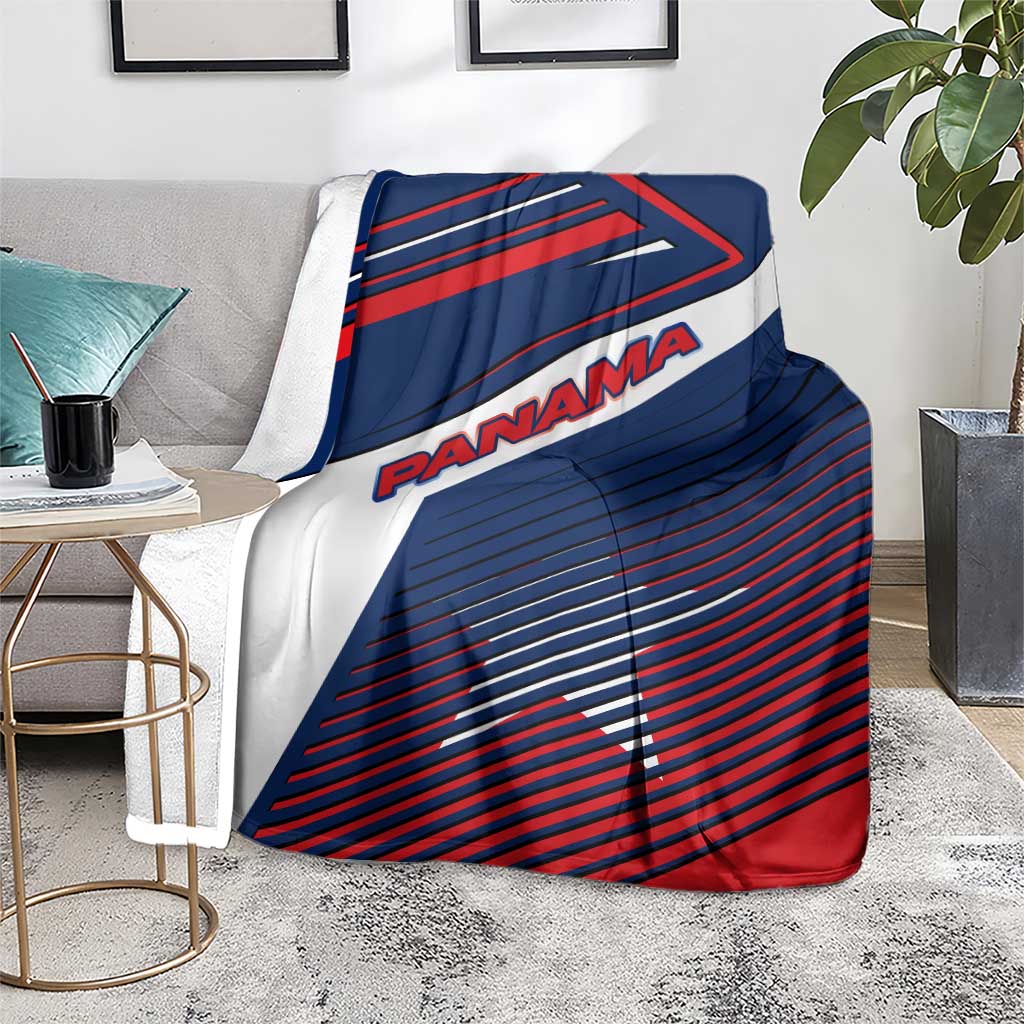 Panama Diagonal Stripe Design Blanket with Bold Red Blue Star and Flag Accents - Wonder Print Shop