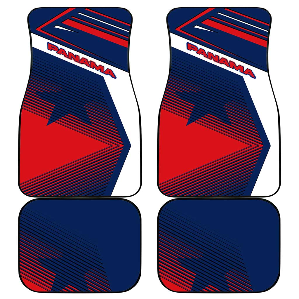 Panama Diagonal Stripe Design Car Mats with Bold Red Blue Star and Flag Accents - Wonder Print Shop