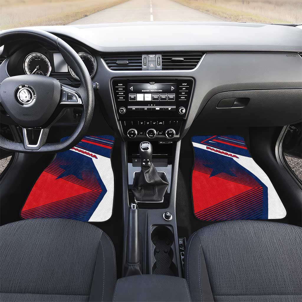 Panama Diagonal Stripe Design Car Mats with Bold Red Blue Star and Flag Accents - Wonder Print Shop