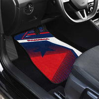 Panama Diagonal Stripe Design Car Mats with Bold Red Blue Star and Flag Accents - Wonder Print Shop