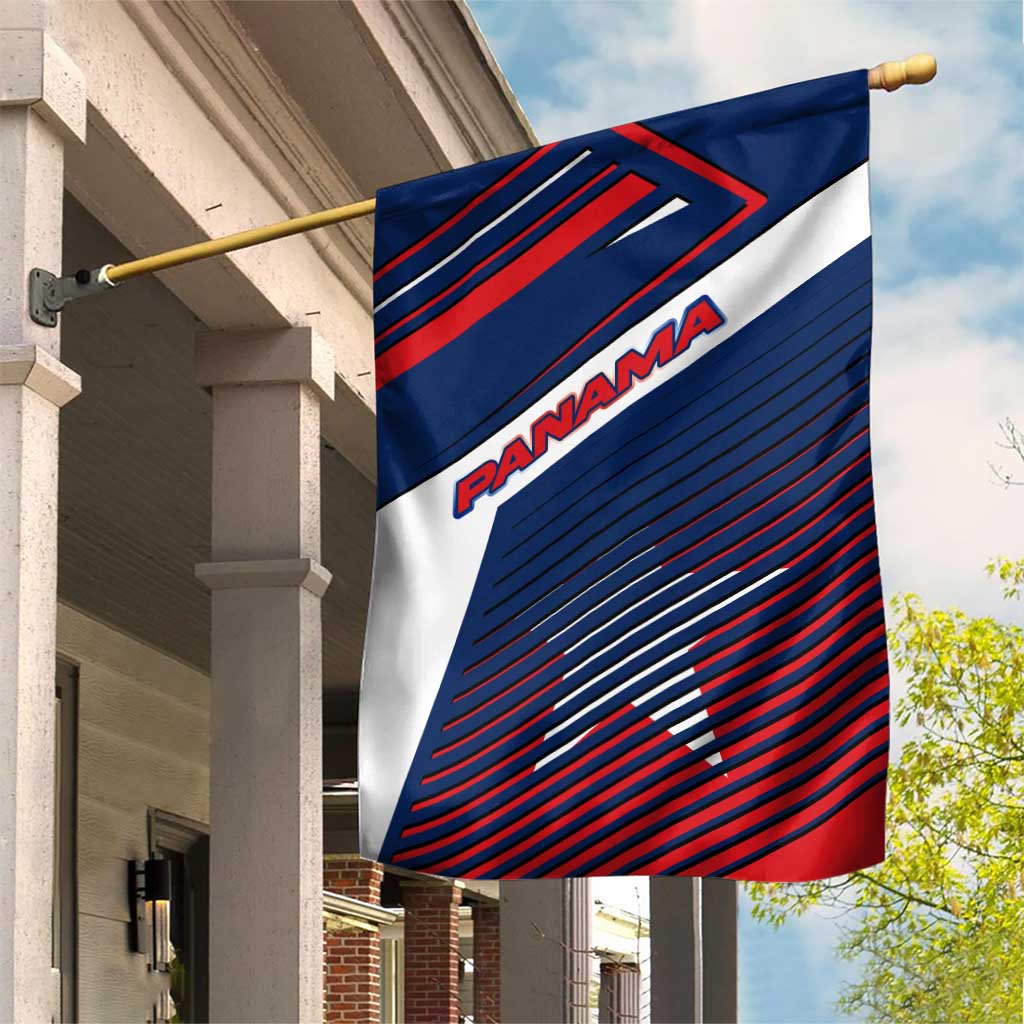 Panama Diagonal Stripe Design Garden Flag with Bold Red Blue Star and Flag Accents - Wonder Print Shop