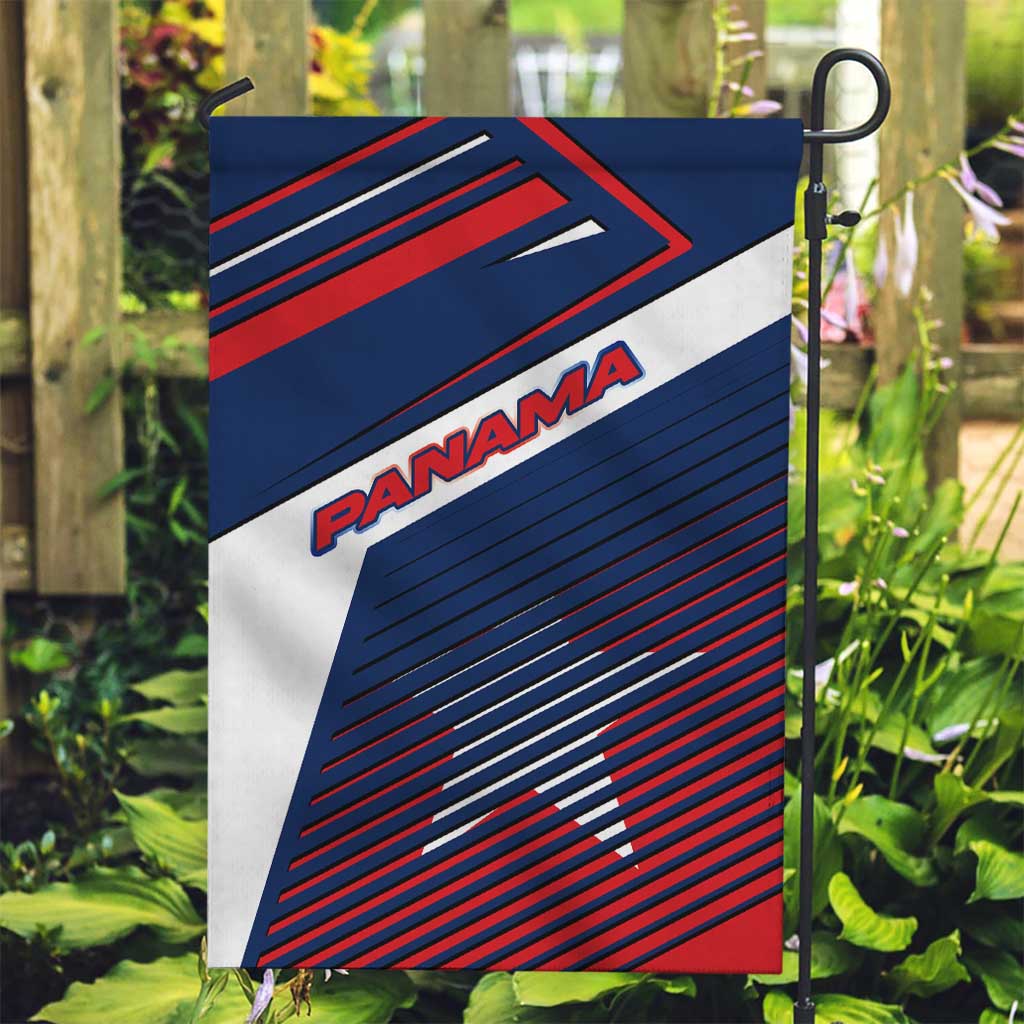 Panama Diagonal Stripe Design Garden Flag with Bold Red Blue Star and Flag Accents - Wonder Print Shop