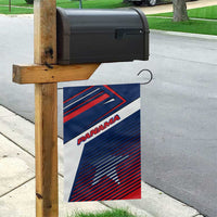 Panama Diagonal Stripe Design Garden Flag with Bold Red Blue Star and Flag Accents - Wonder Print Shop