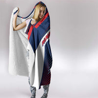 Panama Diagonal Stripe Design Hooded Blanket with Bold Red Blue Star and Flag Accents - Wonder Print Shop