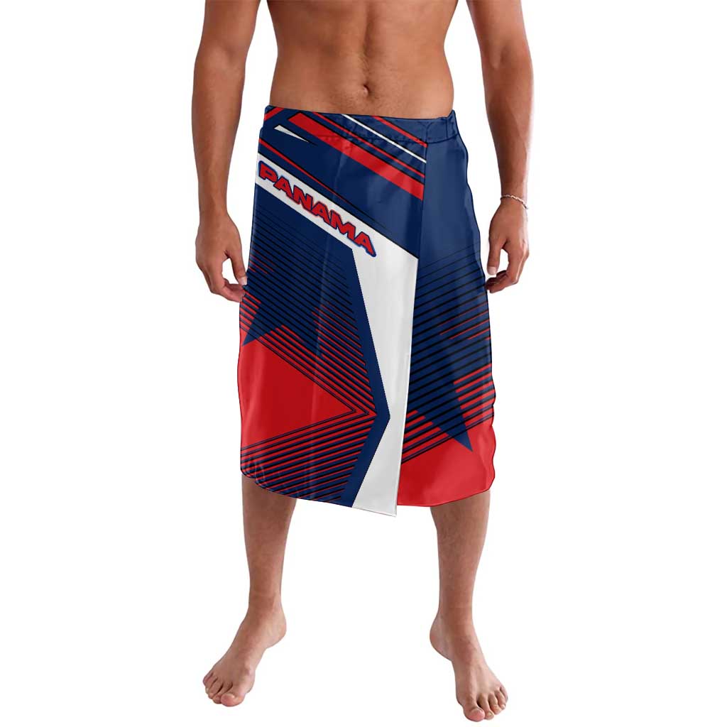 Panama Diagonal Stripe Design Lavalava with Bold Red Blue Star and Flag Accents - Wonder Print Shop