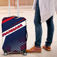 Panama Diagonal Stripe Design Luggage Cover with Bold Red Blue Star and Flag Accents - Wonder Print Shop
