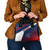 Panama Diagonal Stripe Design Shoulder Handbag with Bold Red Blue Star and Flag Accents - Wonder Print Shop