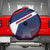 Panama Diagonal Stripe Design Spare Tire Cover with Bold Red Blue Star and Flag Accents - Wonder Print Shop