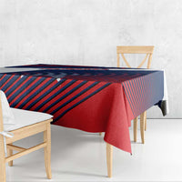 Panama Diagonal Stripe Design Tablecloth with Bold Red Blue Star and Flag Accents - Wonder Print Shop