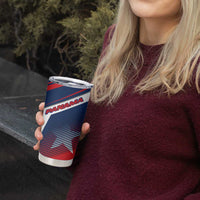 Panama Diagonal Stripe Design Tumbler Cup with Bold Red Blue Star and Flag Accents - Wonder Print Shop