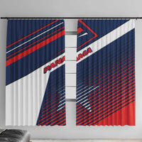 Panama Diagonal Stripe Design Window Curtain with Bold Red Blue Star and Flag Accents - Wonder Print Shop