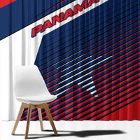 Panama Diagonal Stripe Design Window Curtain with Bold Red Blue Star and Flag Accents - Wonder Print Shop