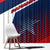 Panama Diagonal Stripe Design Window Curtain with Bold Red Blue Star and Flag Accents - Wonder Print Shop