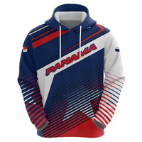 Panama Diagonal Stripe Design Zip Hoodie with Bold Red Blue Star and Flag Accents - Wonder Print Shop