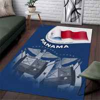 Panama National Flag Area Rug with Canal Symbolism and Puente del Mundo Motto Design - Wonder Print Shop