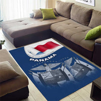 Panama National Flag Area Rug with Canal Symbolism and Puente del Mundo Motto Design - Wonder Print Shop