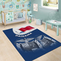 Panama National Flag Area Rug with Canal Symbolism and Puente del Mundo Motto Design - Wonder Print Shop