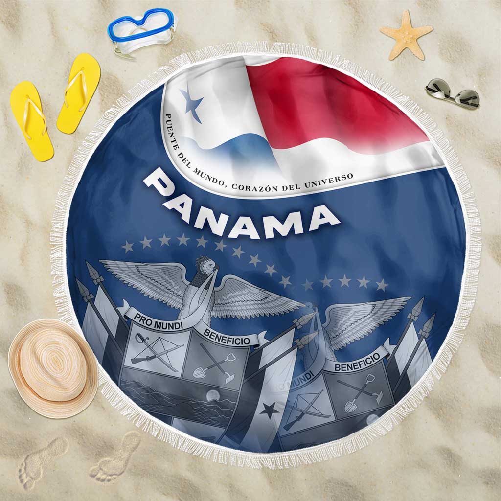 Panama National Flag Beach Blanket with Canal Symbolism and Puente del Mundo Motto Design - Wonder Print Shop
