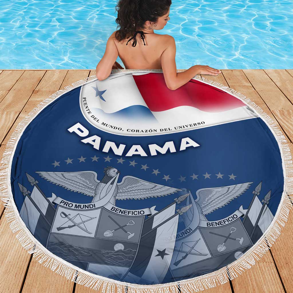 Panama National Flag Beach Blanket with Canal Symbolism and Puente del Mundo Motto Design - Wonder Print Shop