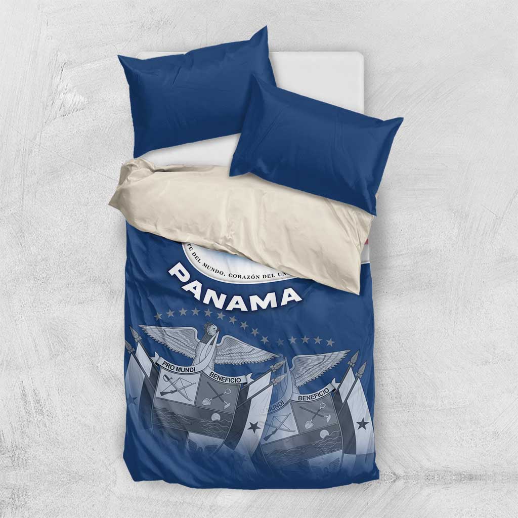 Panama National Flag Bedding Set with Canal Symbolism and Puente del Mundo Motto Design - Wonder Print Shop