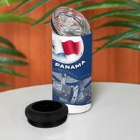 Panama National Flag 4 in 1 Can Cooler Tumbler with Canal Symbolism and Puente del Mundo Motto Design - Wonder Print Shop