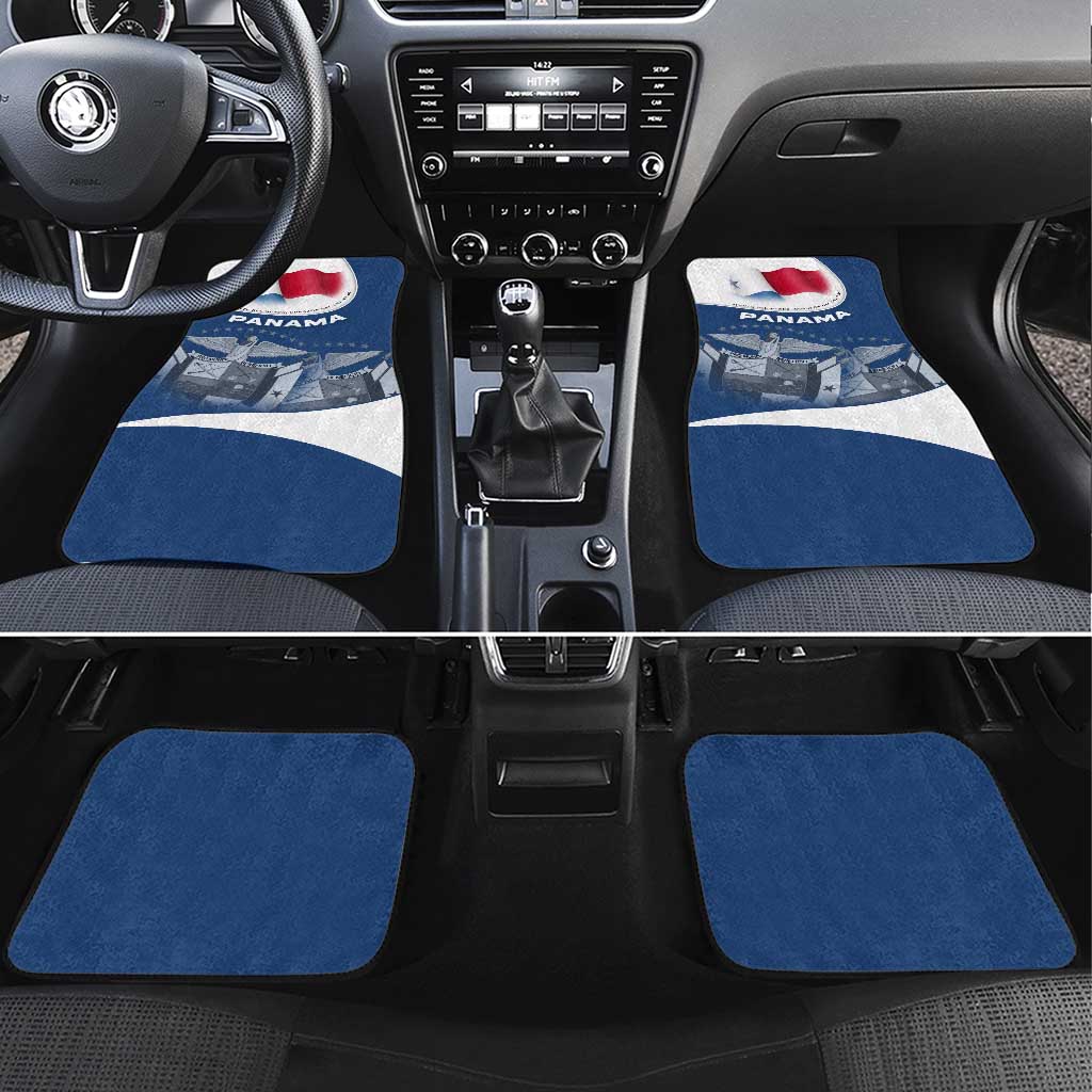 Panama National Flag Car Mats with Canal Symbolism and Puente del Mundo Motto Design - Wonder Print Shop