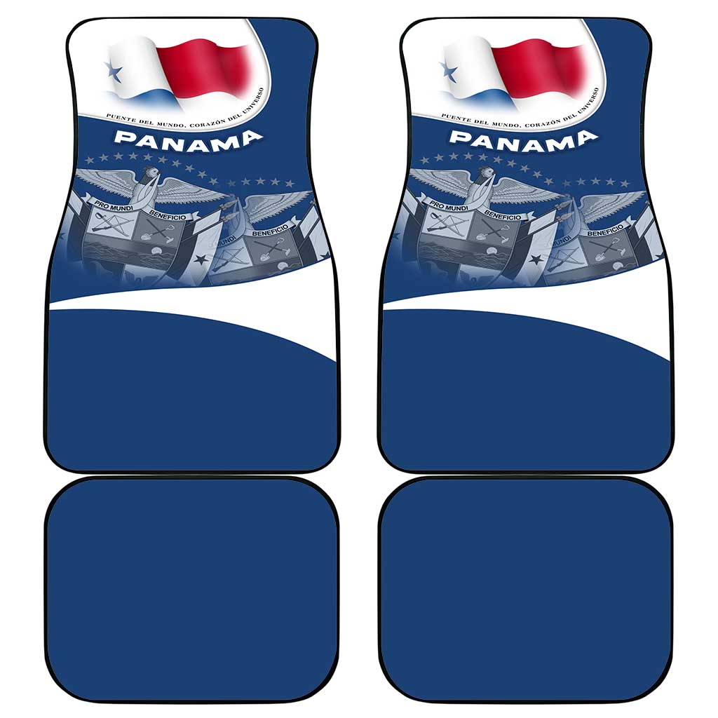 Panama National Flag Car Mats with Canal Symbolism and Puente del Mundo Motto Design - Wonder Print Shop