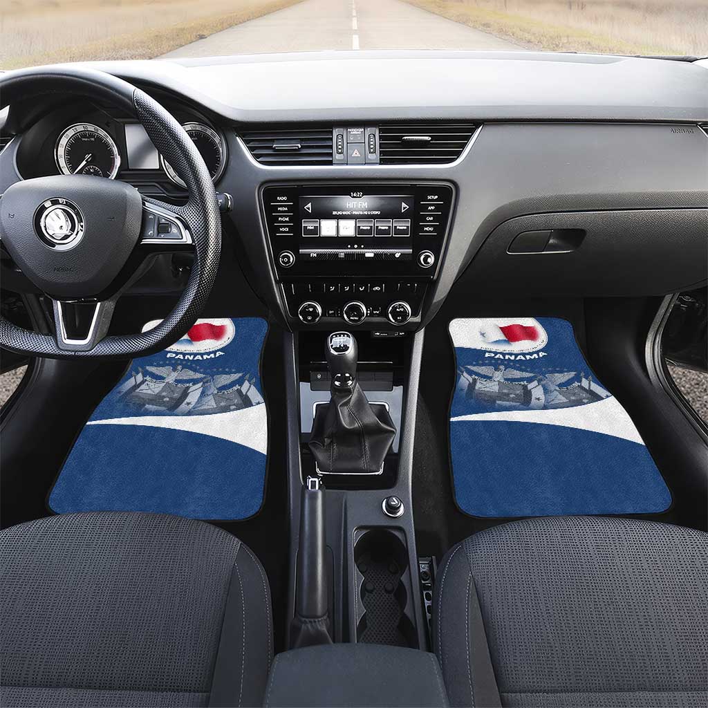 Panama National Flag Car Mats with Canal Symbolism and Puente del Mundo Motto Design - Wonder Print Shop