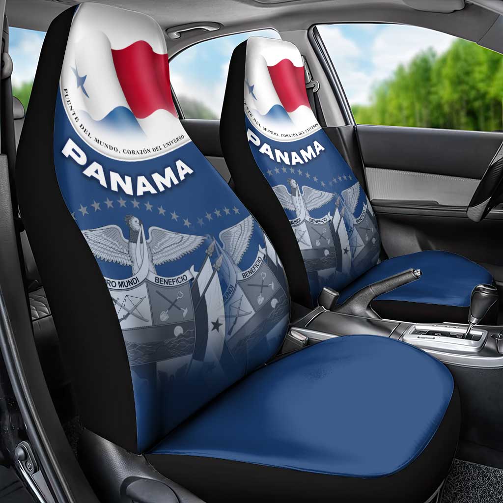 Panama National Flag Car Seat Cover with Canal Symbolism and Puente del Mundo Motto Design - Wonder Print Shop