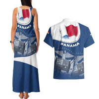 Panama National Flag Couples Matching Tank Maxi Dress and Hawaiian Shirt with Canal Symbolism and Puente del Mundo Motto Design - Wonder Print Shop