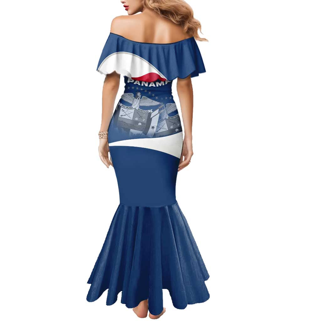 Panama National Flag Family Matching Mermaid Dress and Hawaiian Shirt with Canal Symbolism and Puente del Mundo Motto Design - Wonder Print Shop